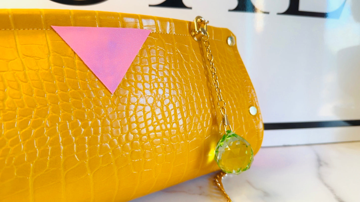 Yellow Brick Rd and Pink Vinyl Clutch