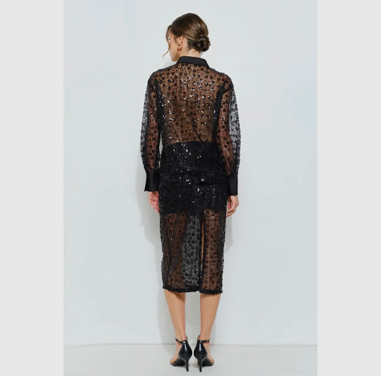 Black Sequin C-Thru Set