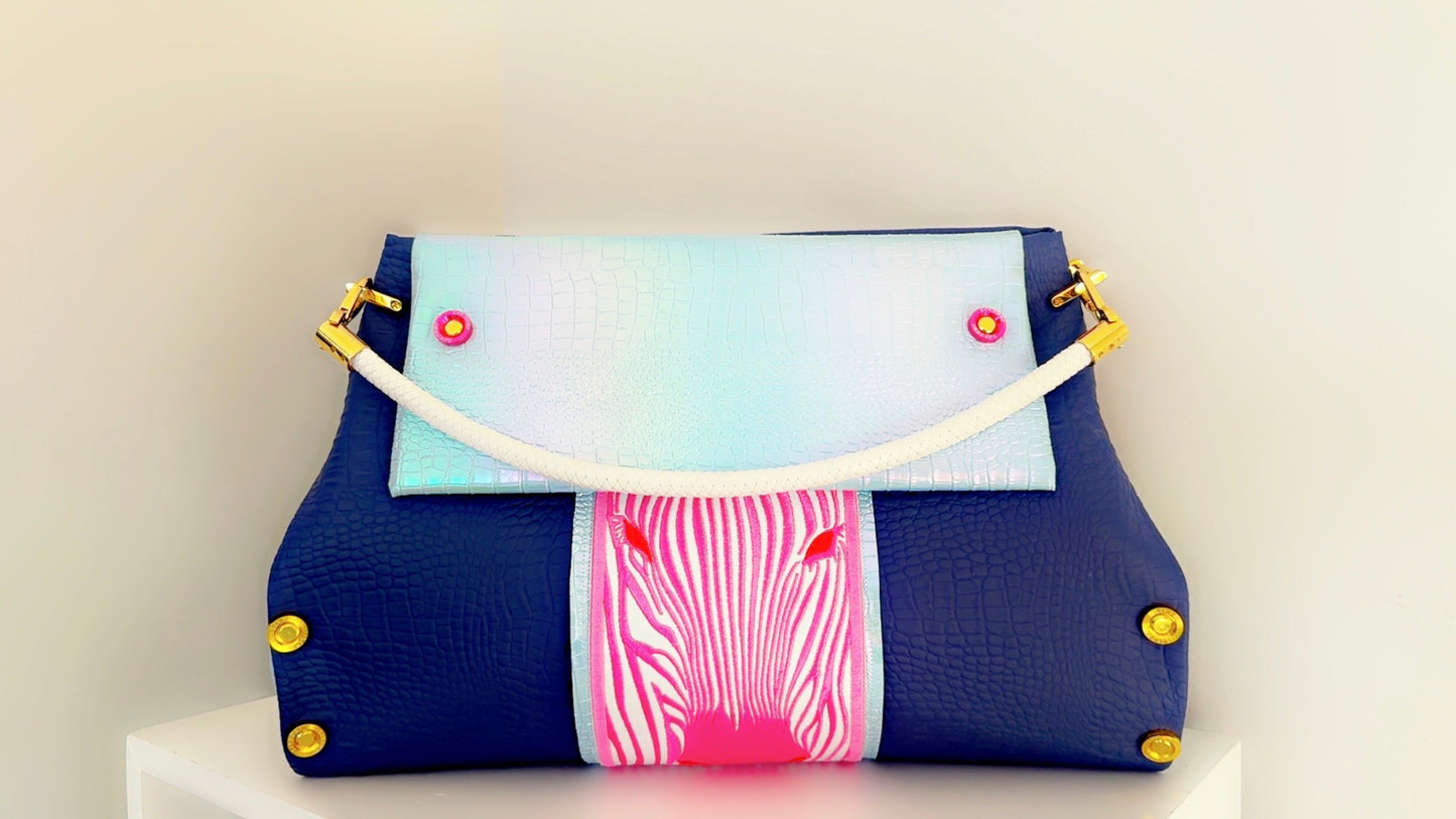 AS Signature Zebra Handbag Blue