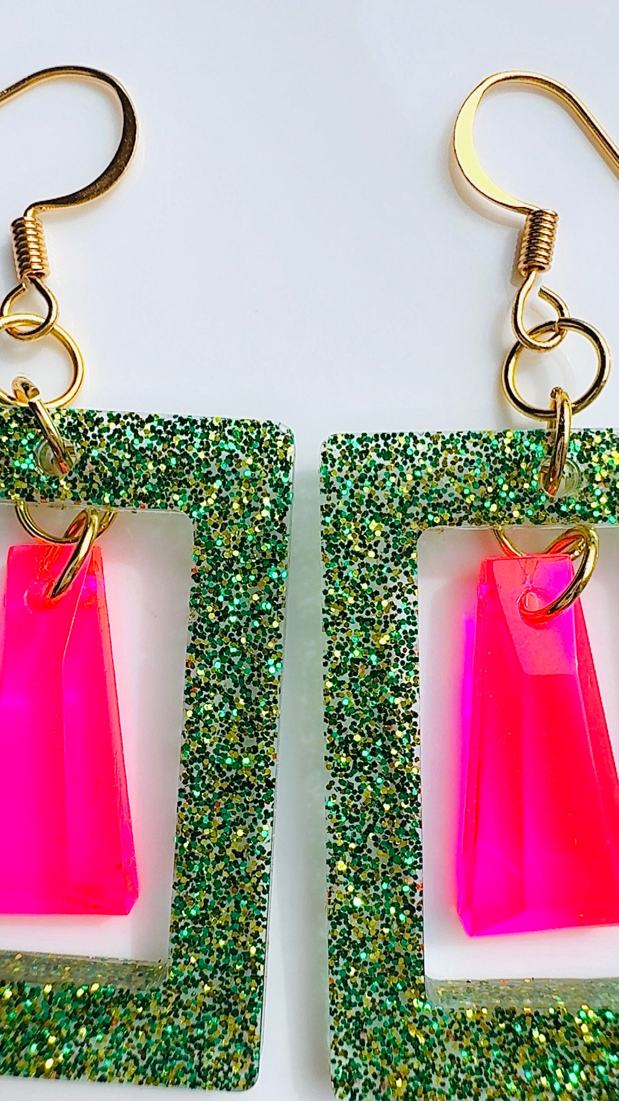 Wicked Green and Pink Earrings