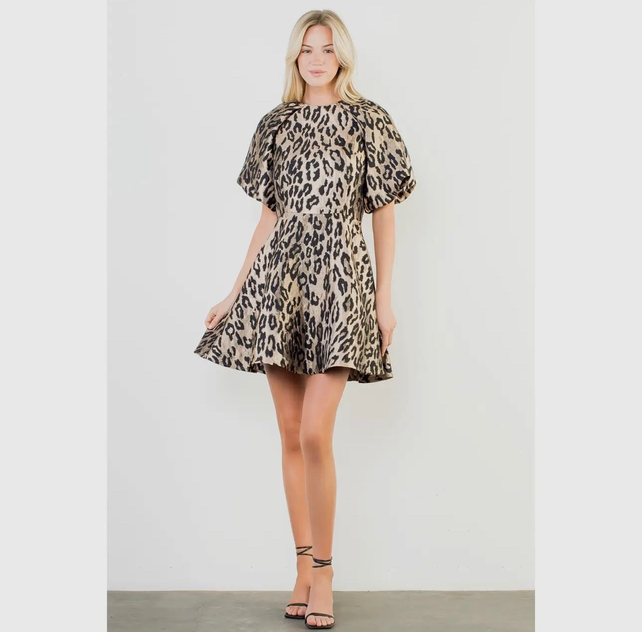 Puff Cheetah Metallic Dress