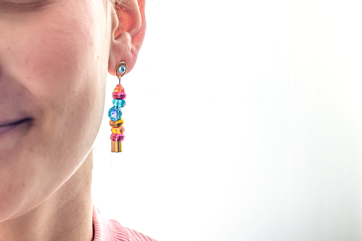 Color Pop Ear Candy Orange Pink Blue Stack