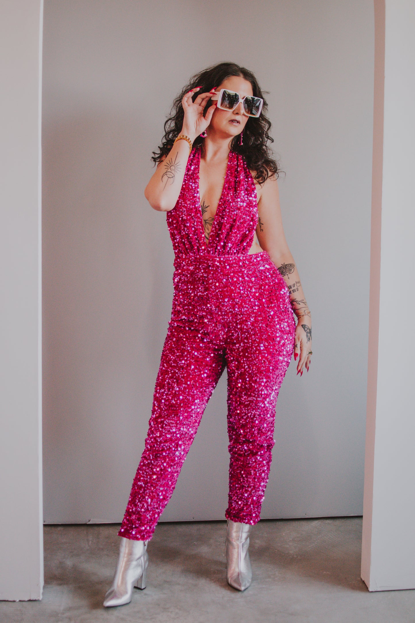 SOLD Hot Pink Sequin Jumper