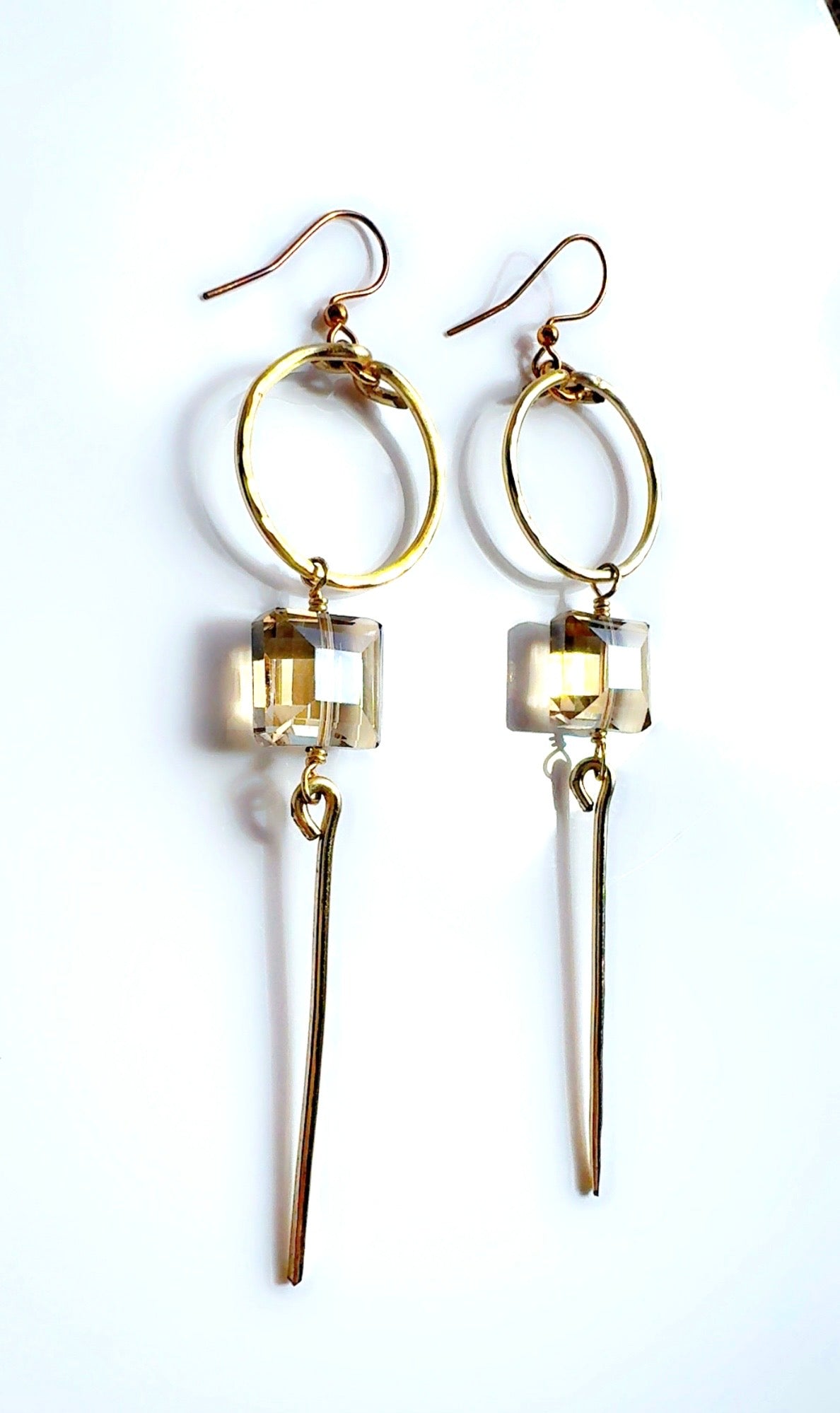 Citron Crystal Golden Dangle