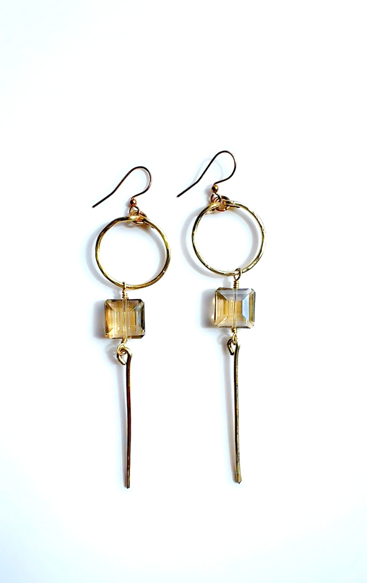 Citron Crystal Golden Dangle