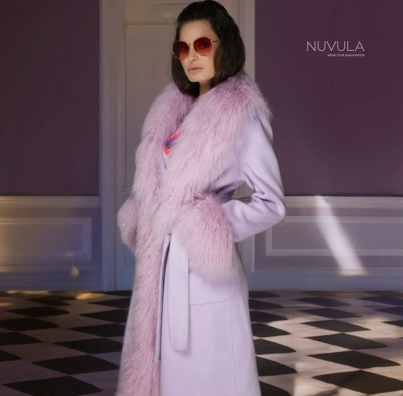 Purple Rain Cashmere Wool Trench