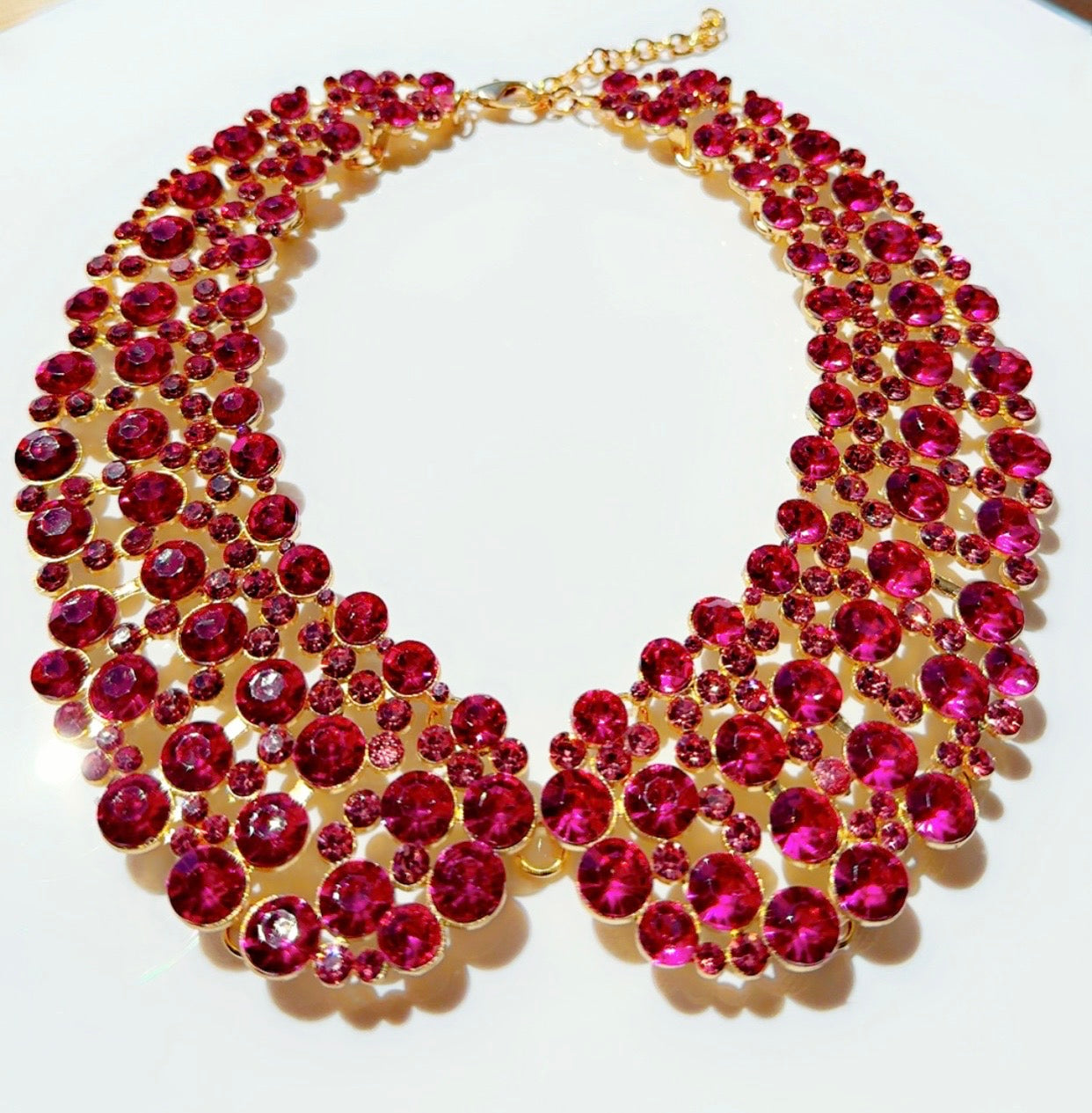 Almost sold out! Hot Pink Crystal Choker Necklace