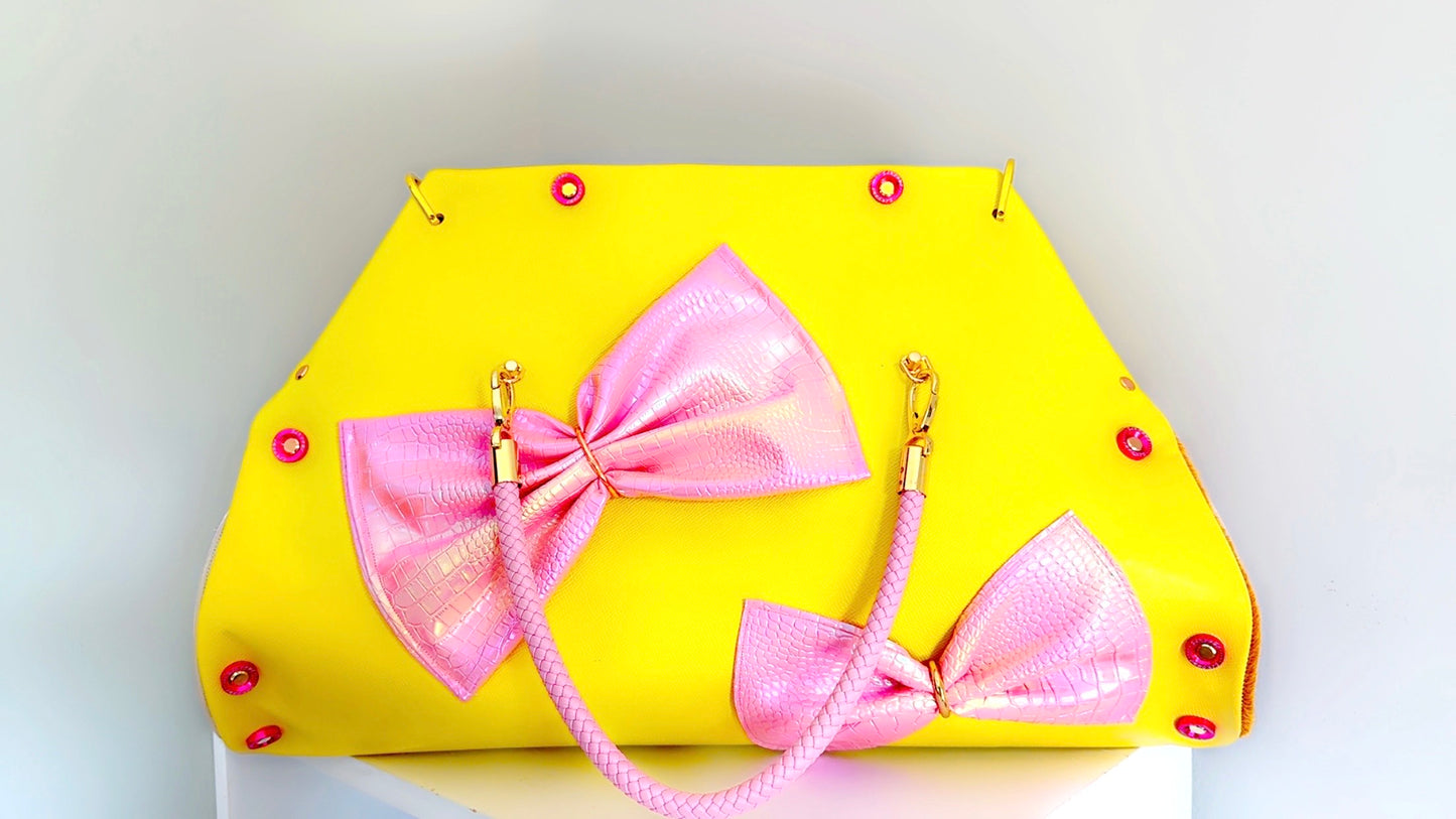 SOLD OUT Signature Series Soderena Handbag Canary Pink Bow