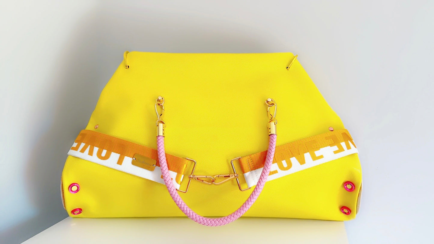 SOLD OUT Signature Series Soderena Handbag Canary Pink Bow