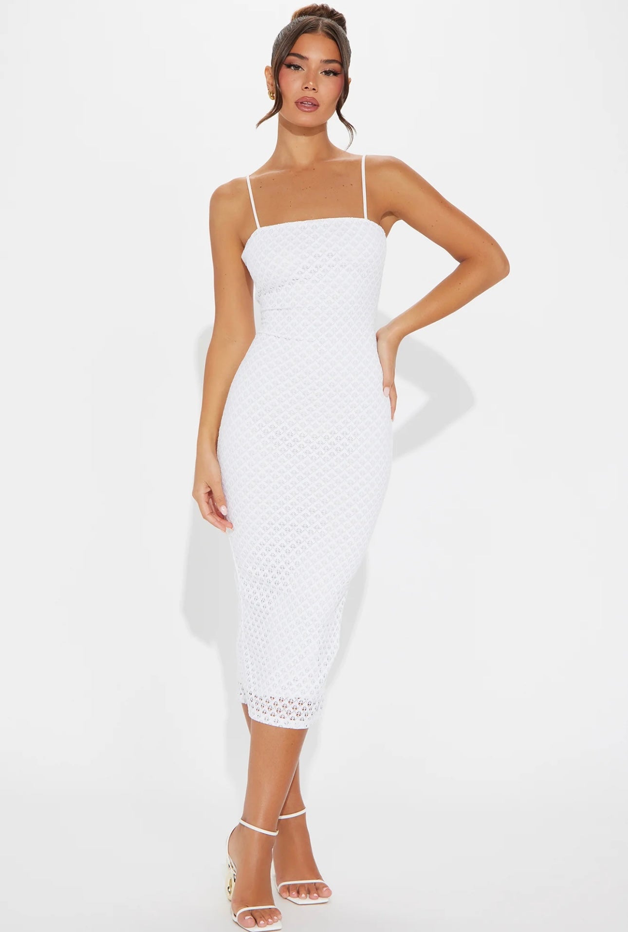 White Crochet Cocktail Dress