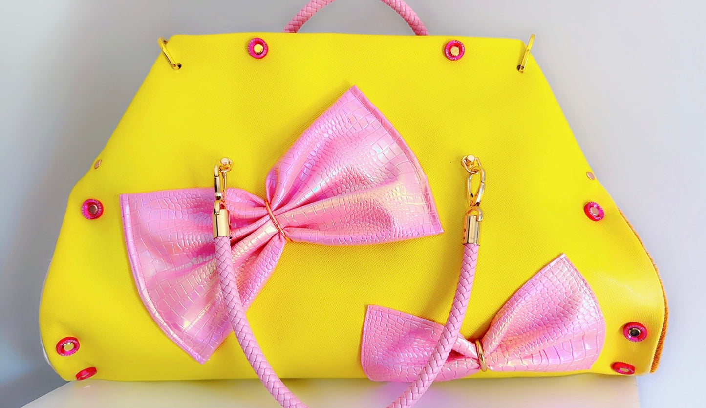 SOLD OUT Signature Series Soderena Handbag Canary Pink Bow