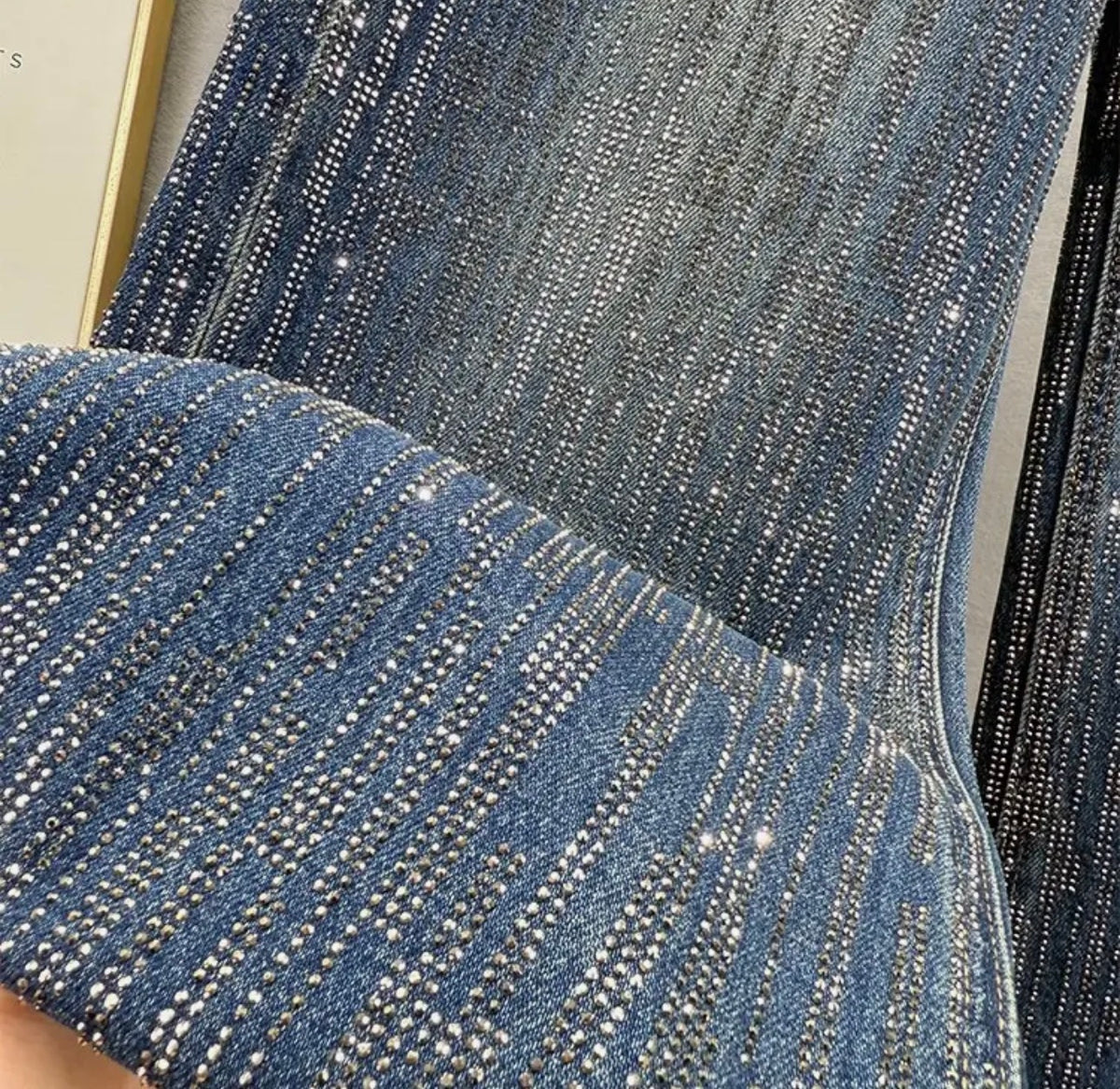 Rhinestone Wide Leg Jeans