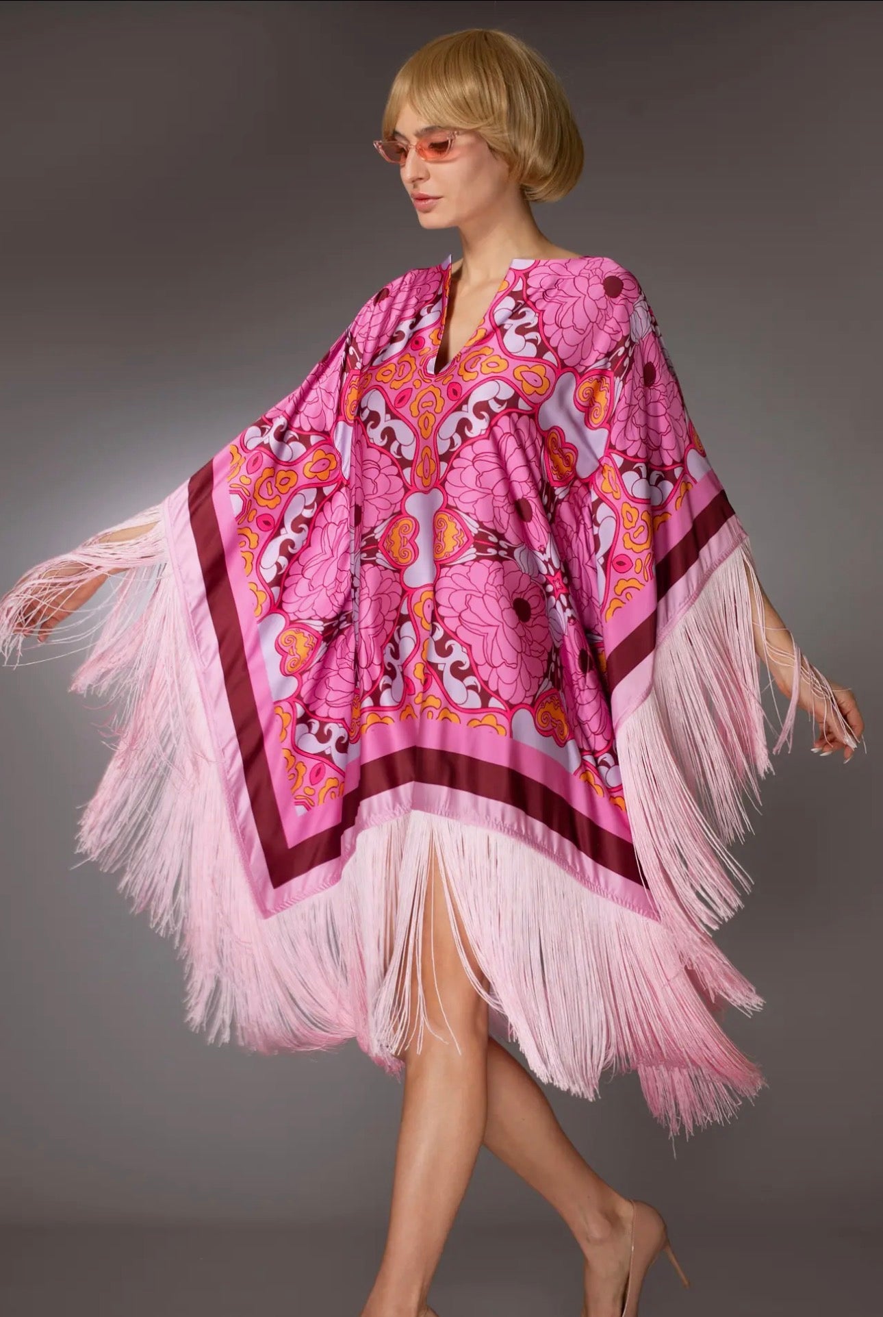 Pink Fringe Kaftan