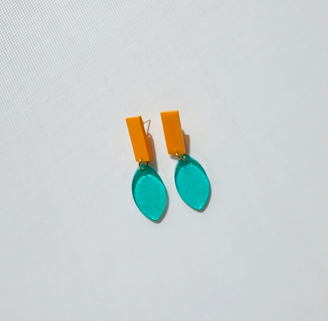 Turquoise Glitter and Tangerine Ear Candy