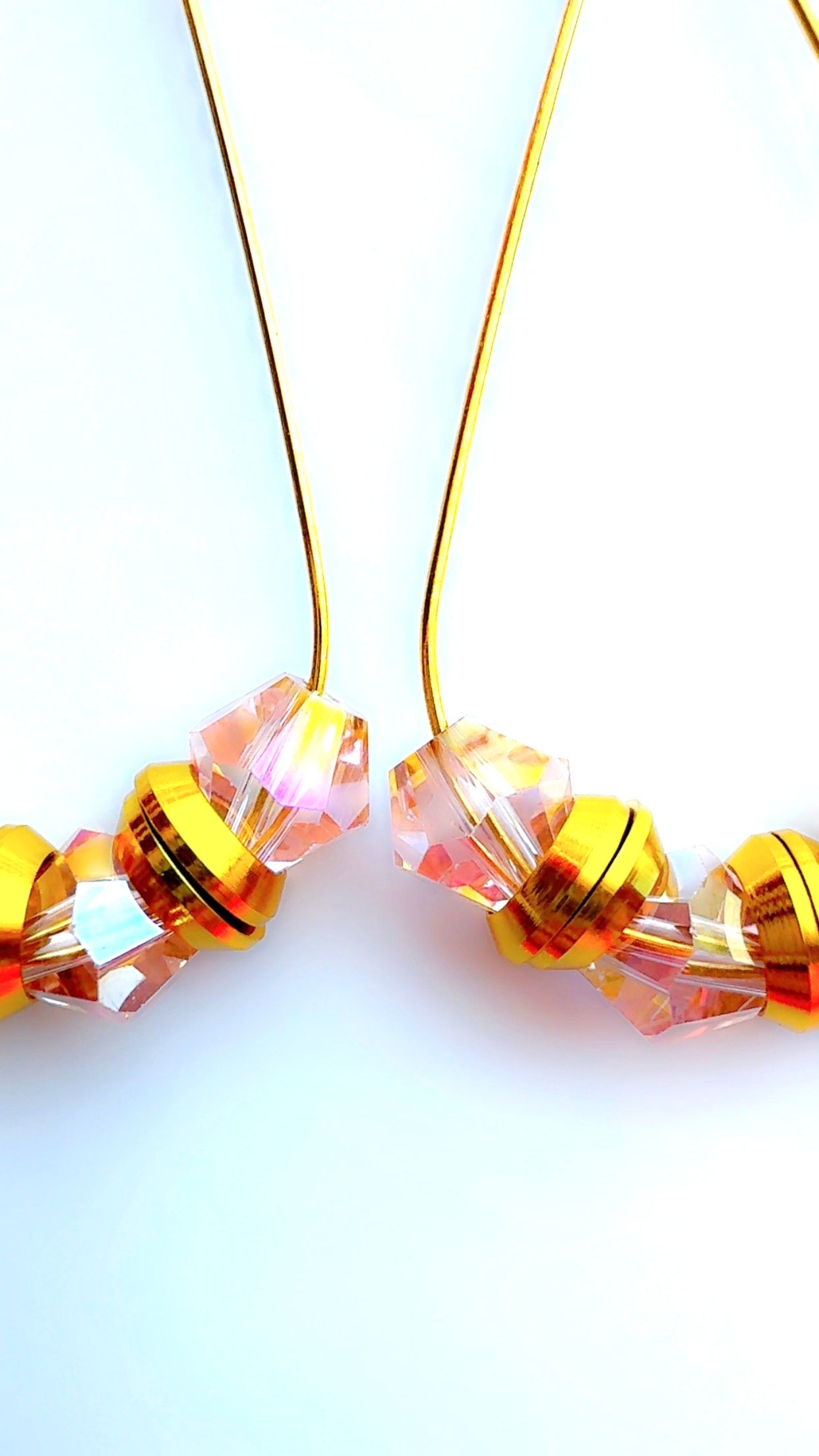 Amber and Gold Hoop Dangle