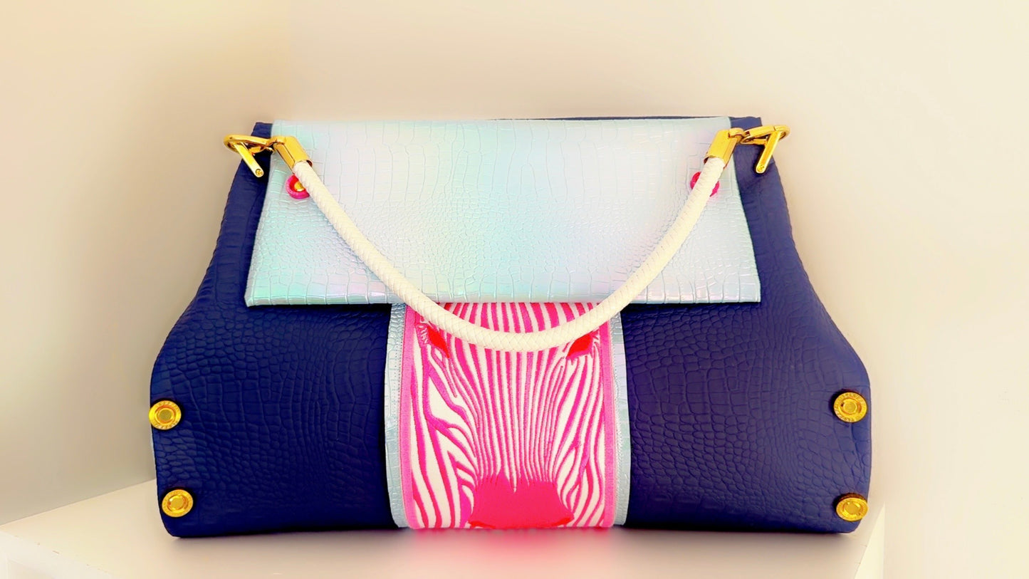 AS Signature Zebra Handbag Blue