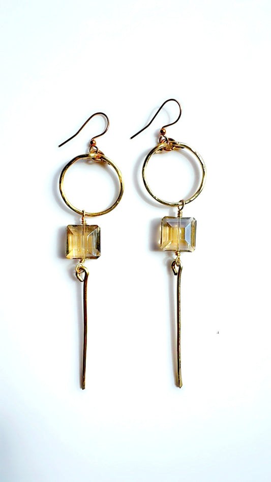 Citron Crystal Golden Dangle