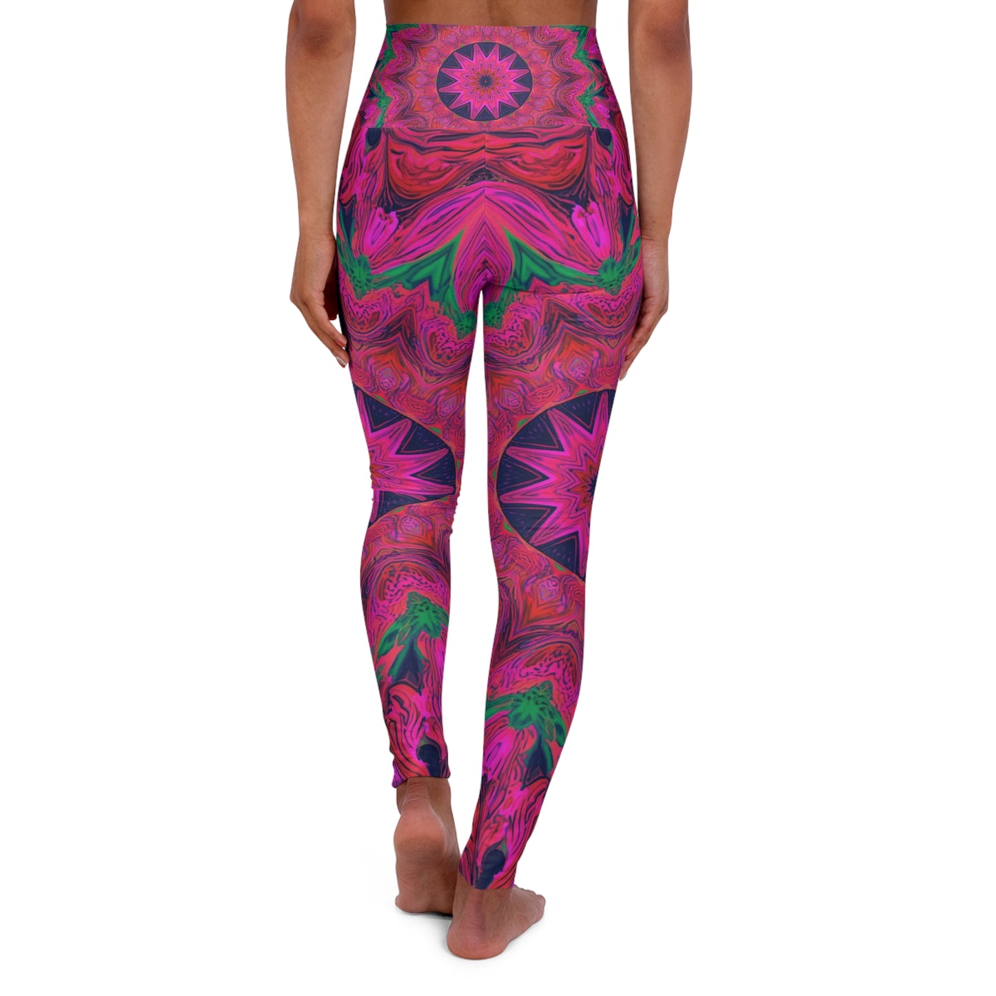 Psychedelic Pink Mandala High-Waist Yoga Leggings