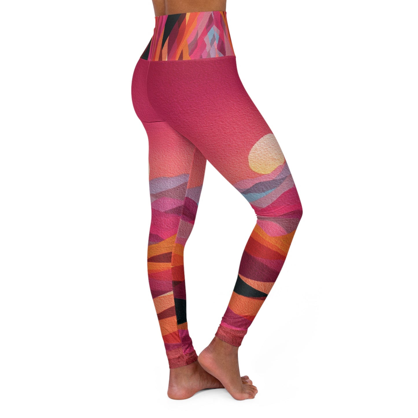 Sunset Waves High-Waist Yoga Leggings