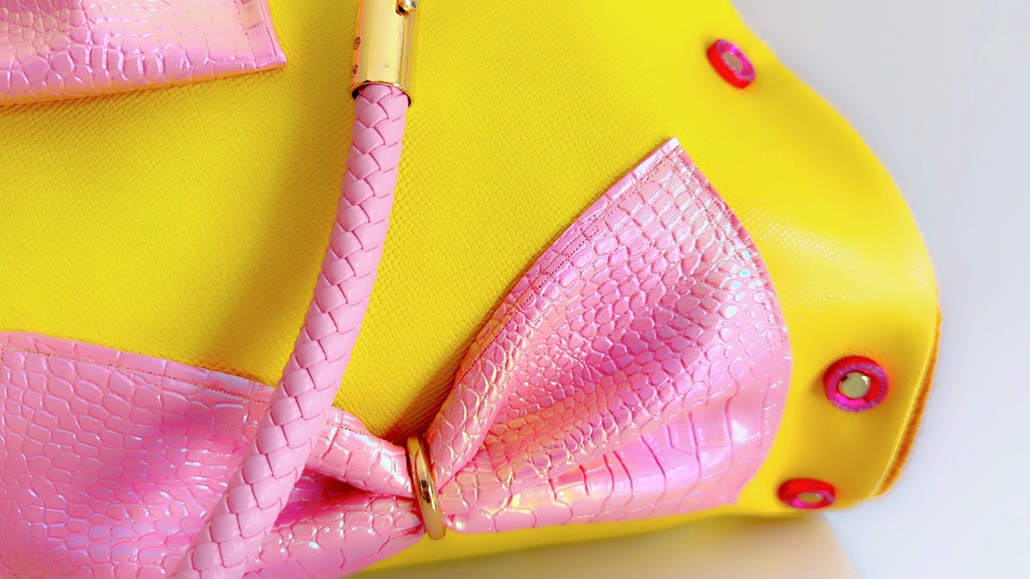 SOLD OUT Signature Series Soderena Handbag Canary Pink Bow
