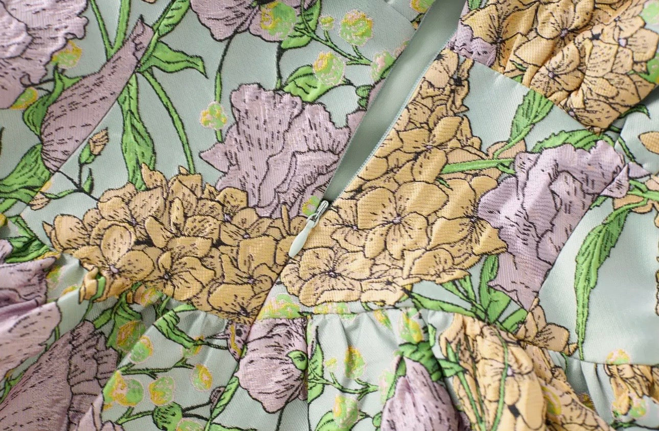 Jacquard Floral Maxi Dress