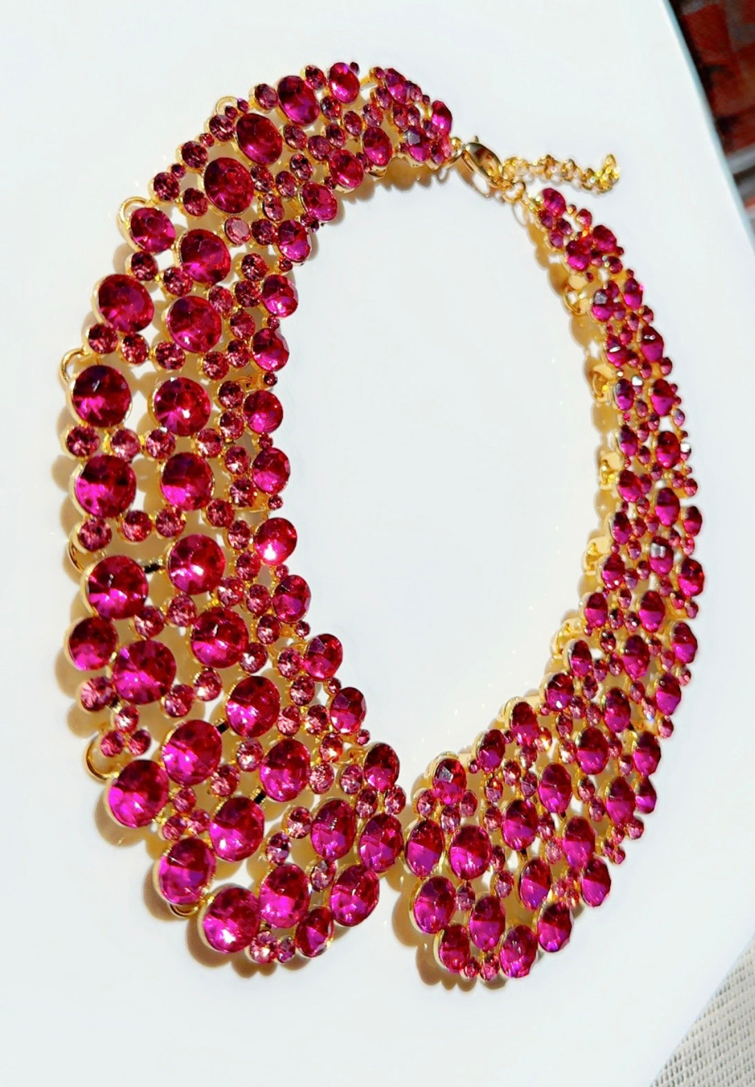 Almost sold out! Hot Pink Crystal Choker Necklace