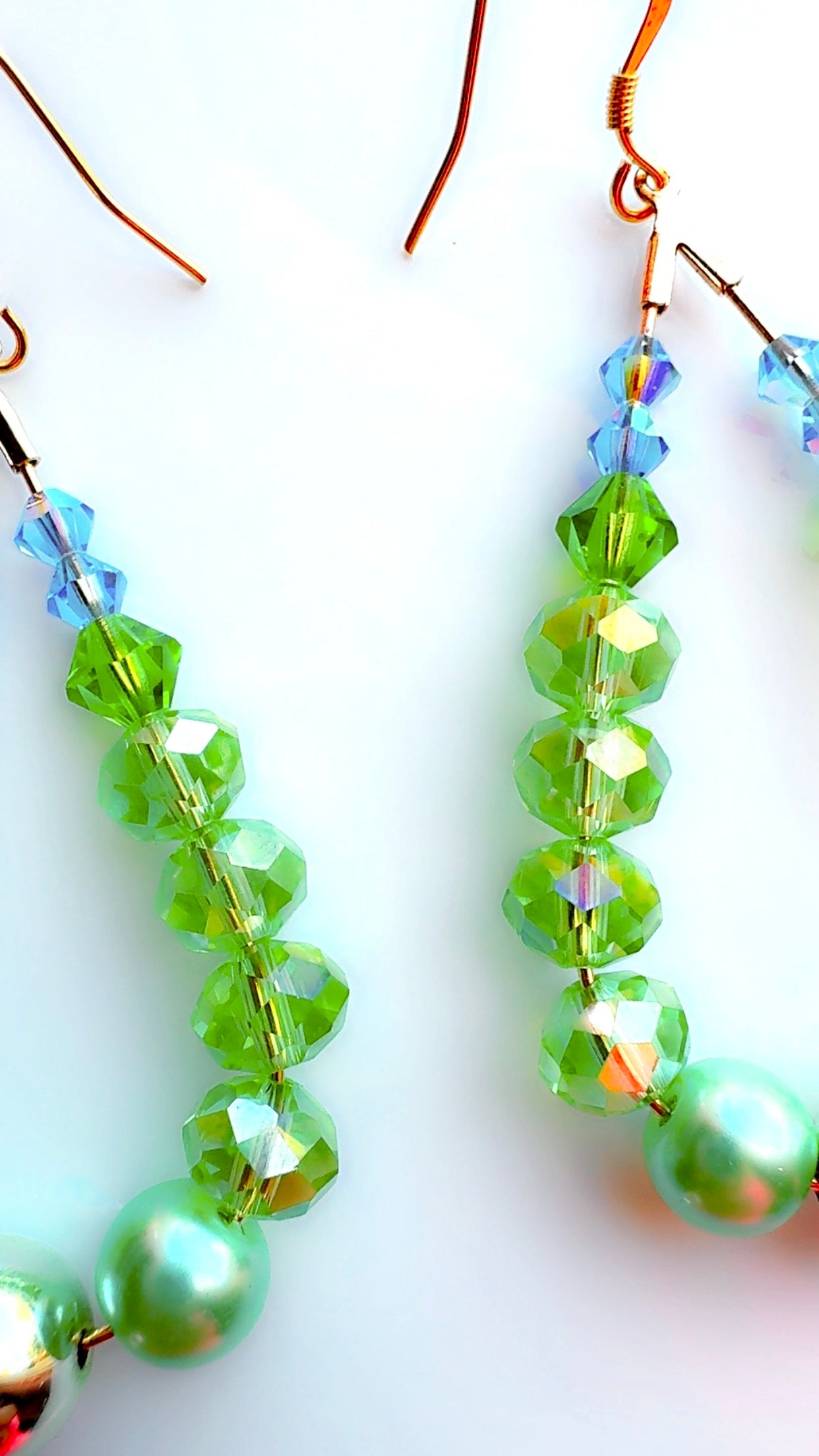Green and Blue Garden Crystal Ear Candy