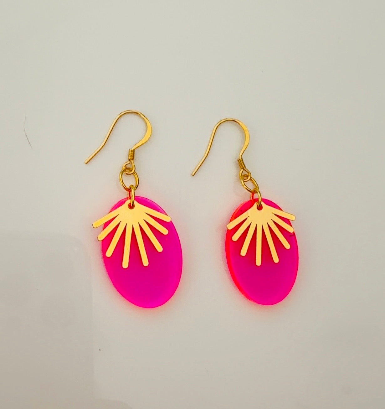 Hot Pink Starburst Earrings