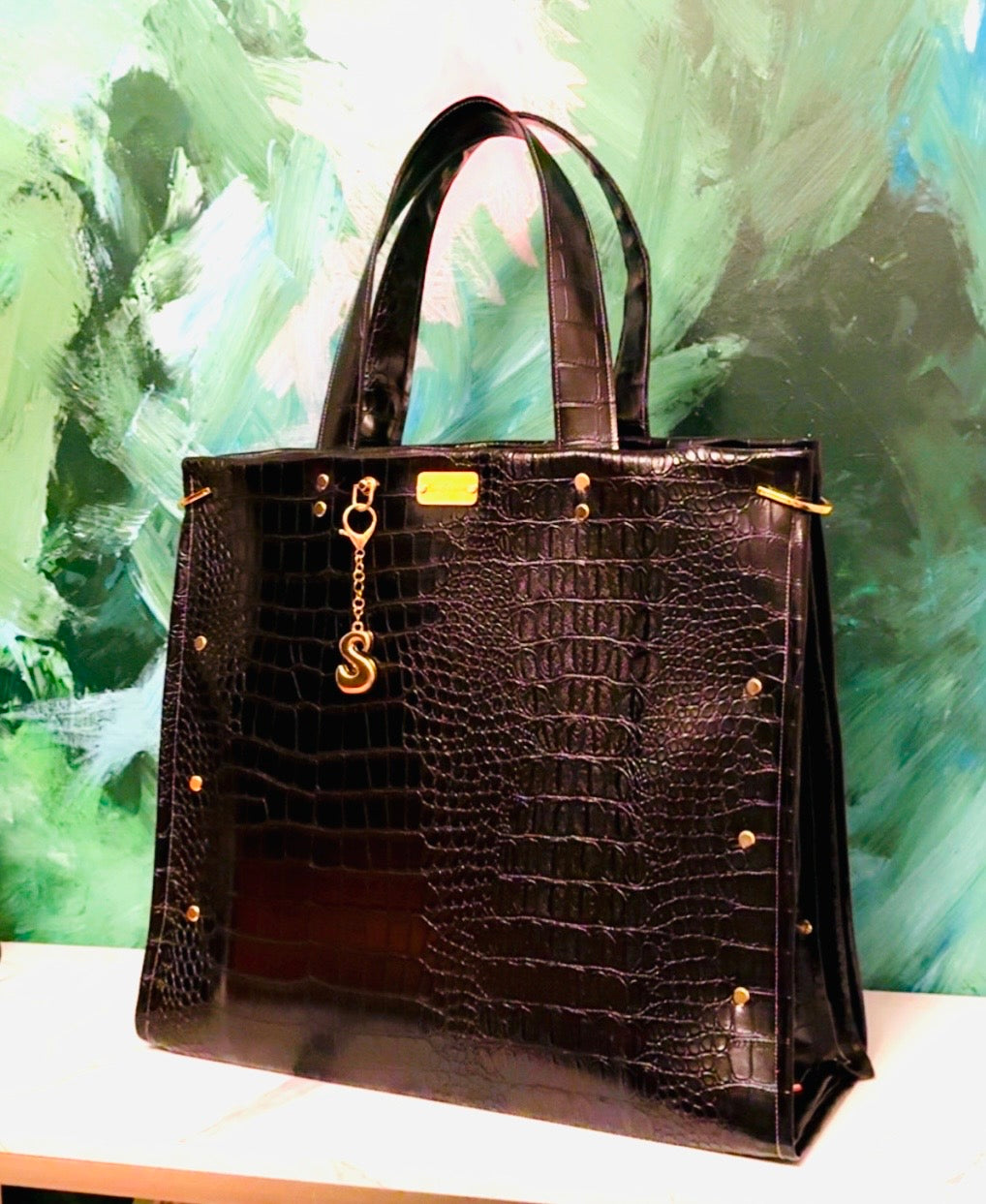 Black Dahlia Croc Tote