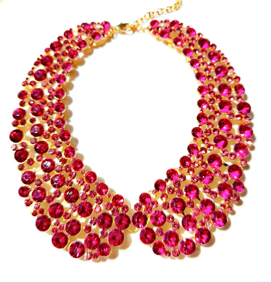 Almost sold out! Hot Pink Crystal Choker Necklace
