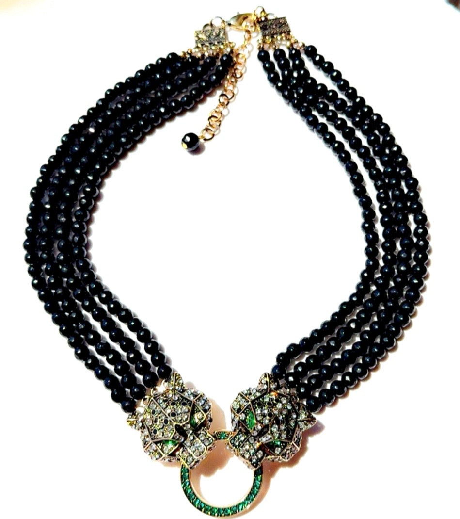 Double Leopard Brooch Neck Candy