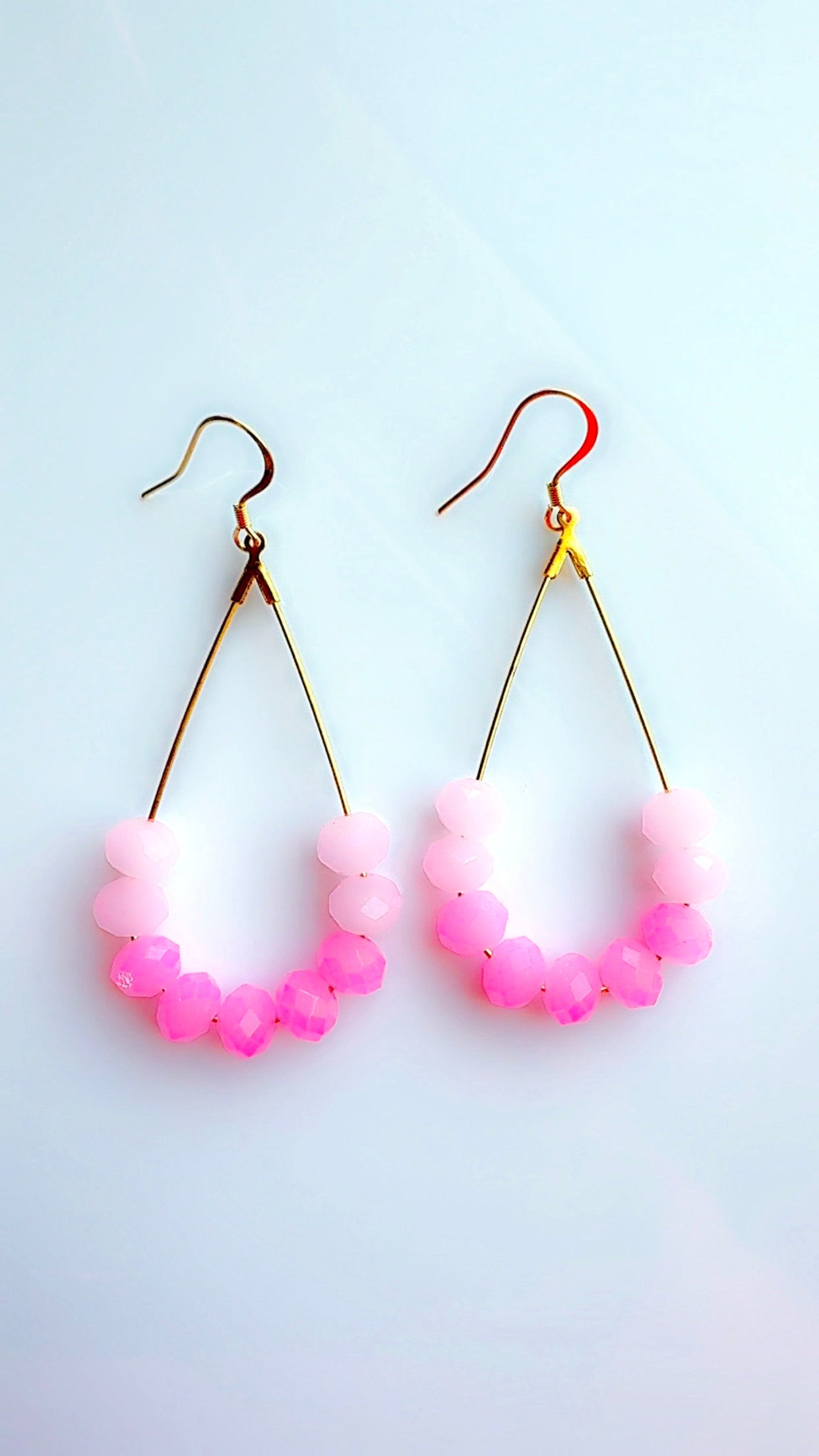 Double Bubble Pink Dangle Hoop