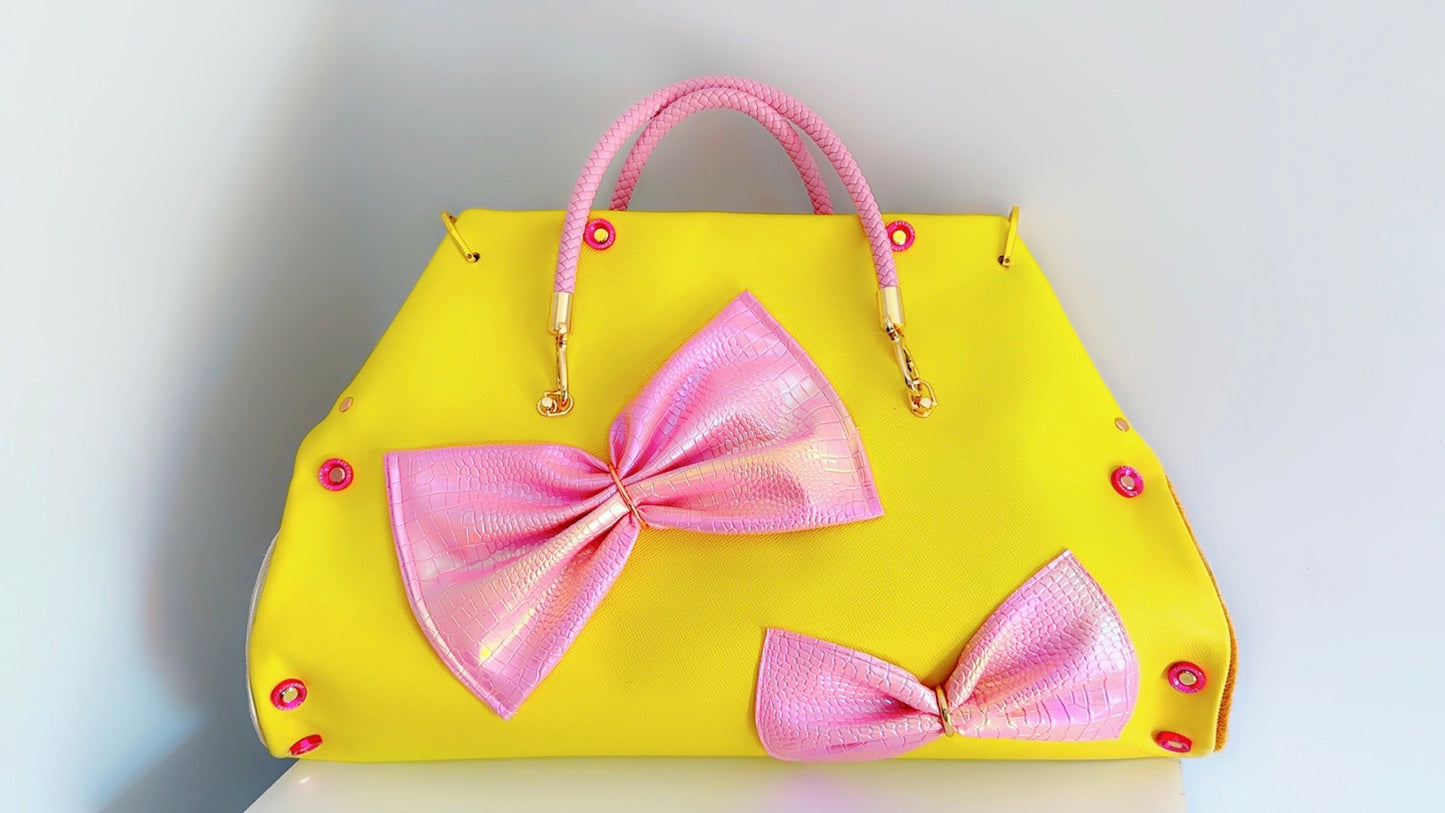 SOLD OUT Signature Series Soderena Handbag Canary Pink Bow
