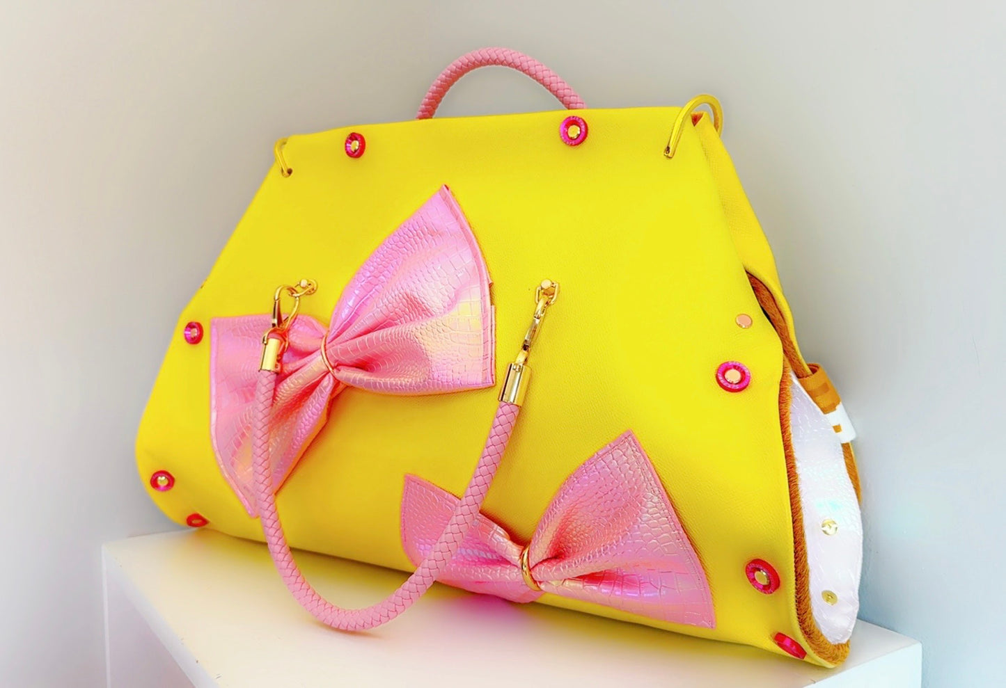 SOLD OUT Signature Series Soderena Handbag Canary Pink Bow