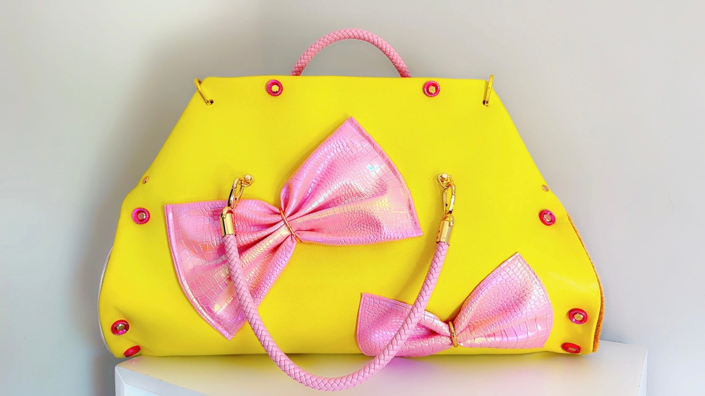 SOLD OUT Signature Series Soderena Handbag Canary Pink Bow