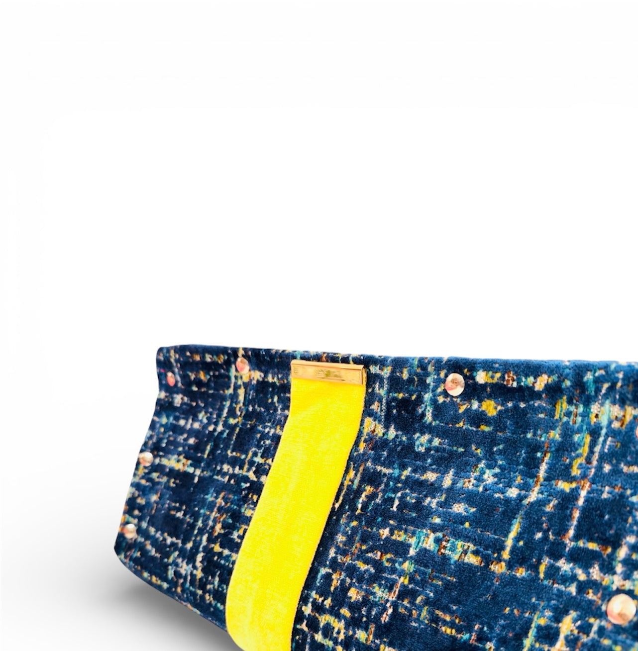 Teal Yellow Chenille Clutch