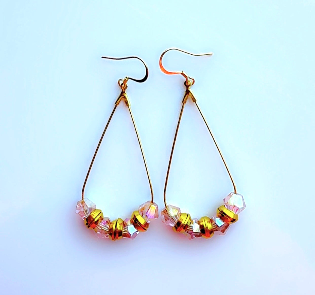 Amber and Gold Hoop Dangle