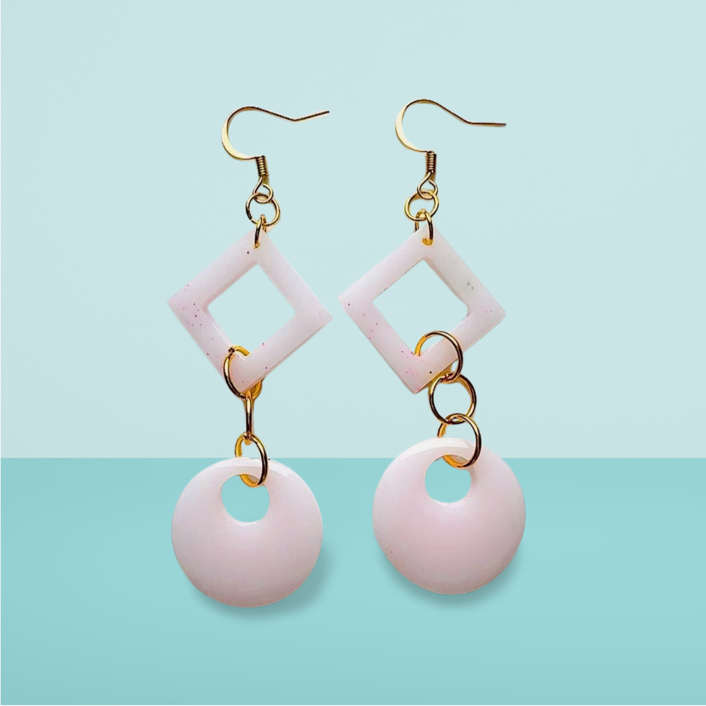 Blush Geo Dangle Earrings