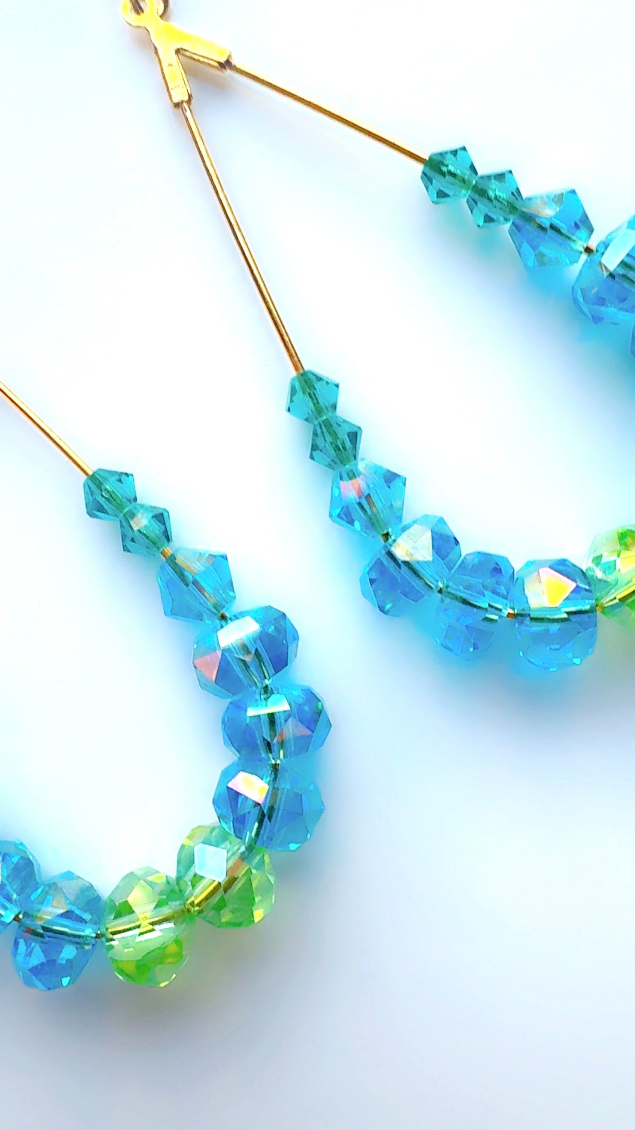 Blue Jean Crystal Drop Ear Candy