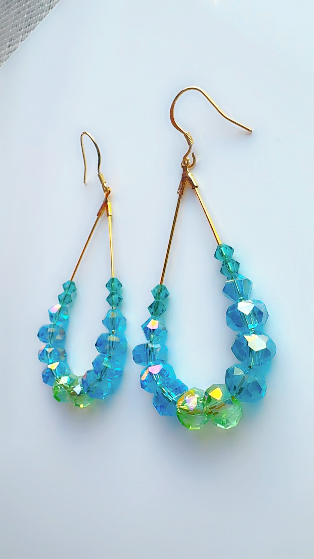 Blue Jean Crystal Drop Ear Candy