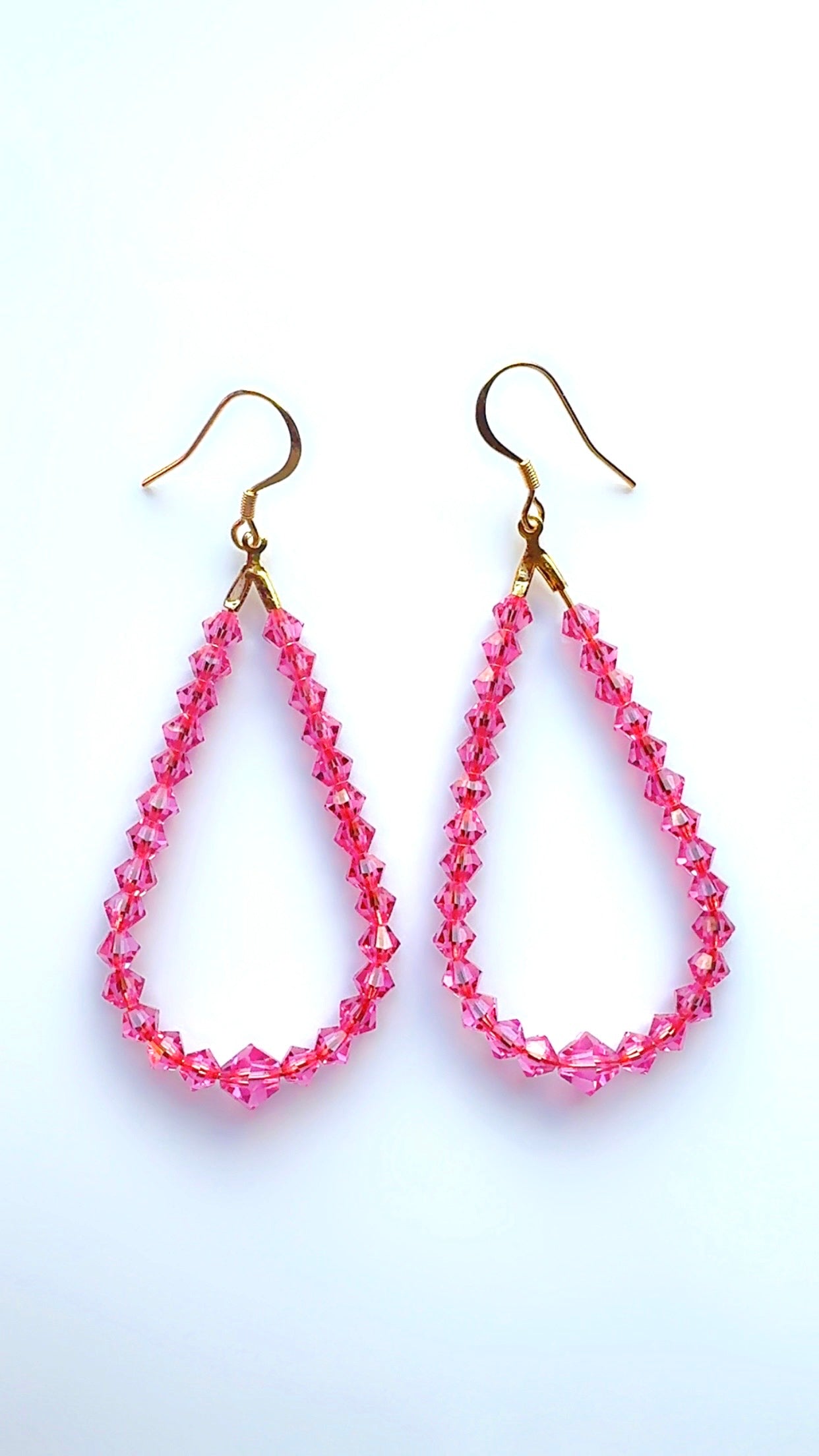 Pink Crystal Drop Ear Candy