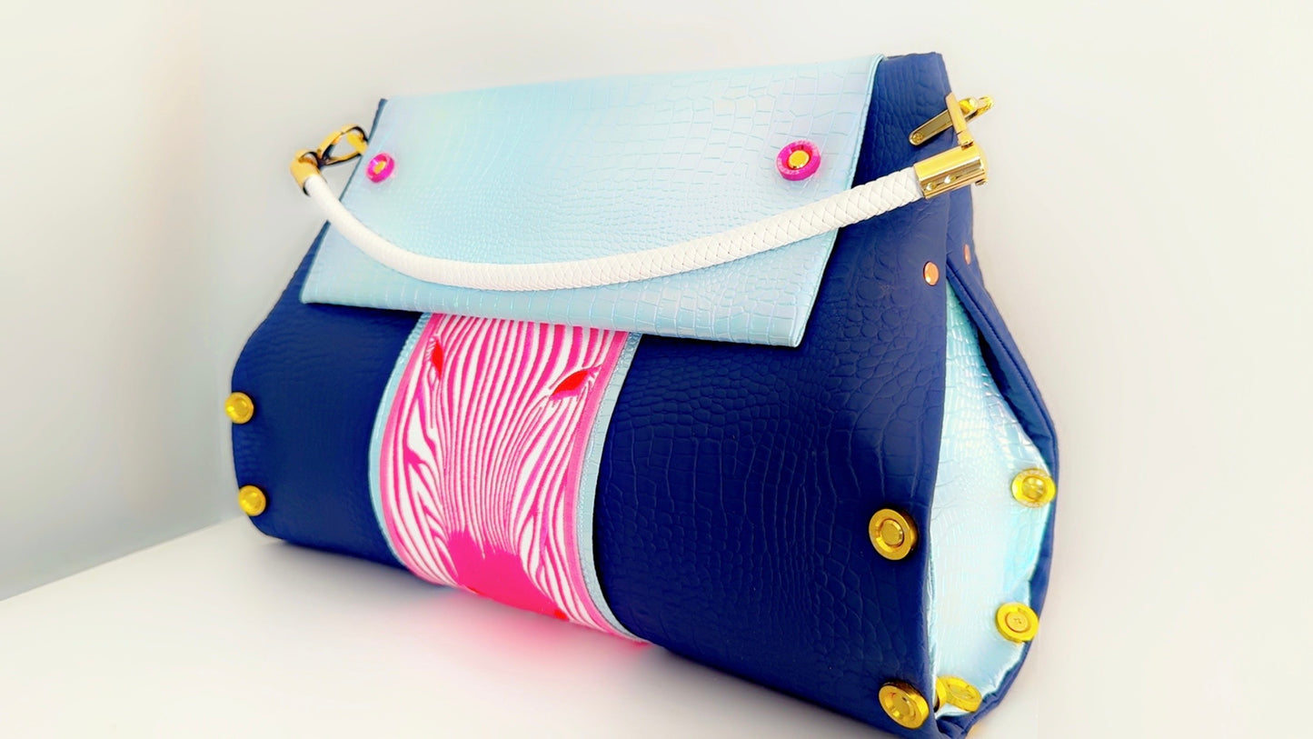 AS Signature Zebra Handbag Blue