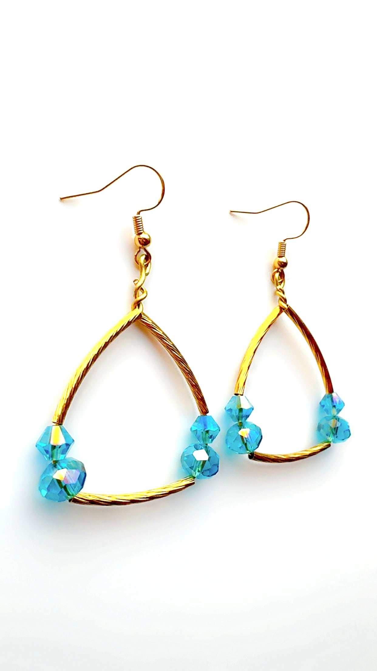 Blue Skies Triangle Drop Earrings