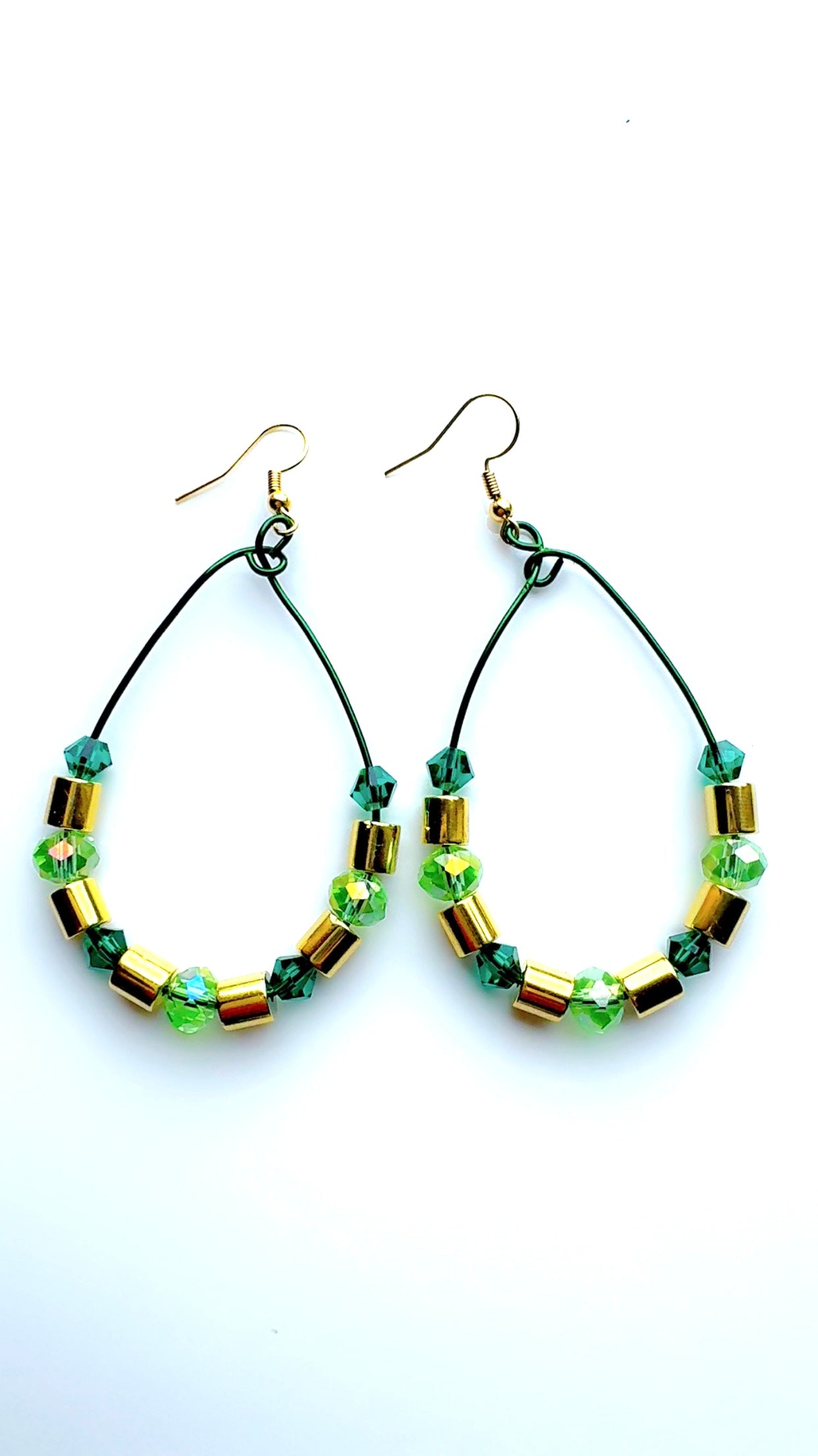 Emerald Green and Gold Ear Candy