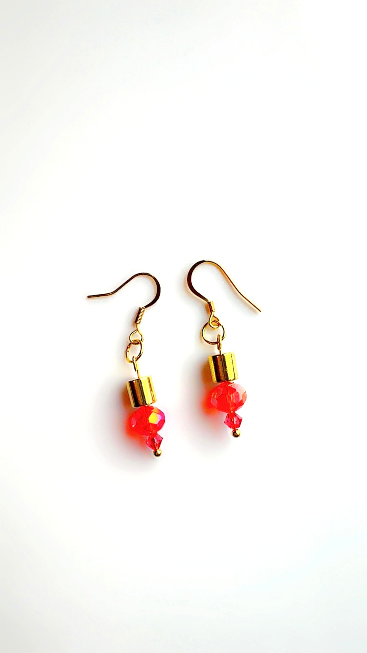 Gold and Orange Drop Ear Candy