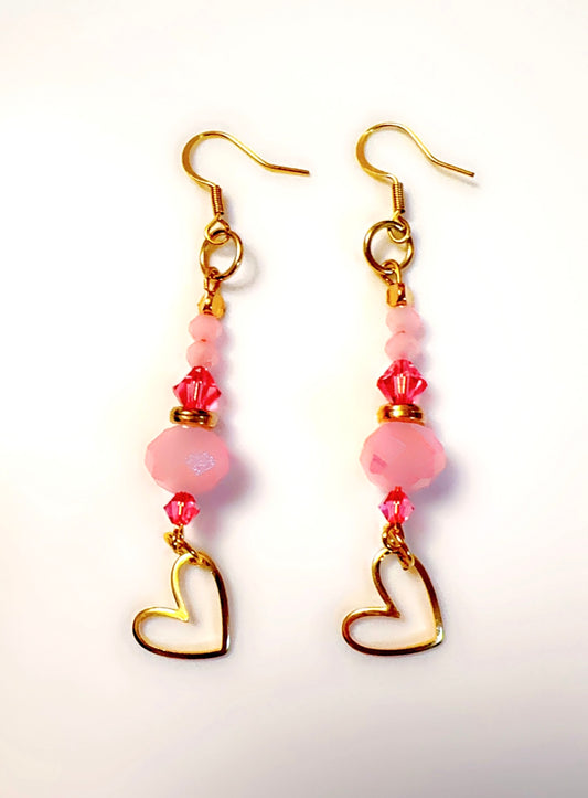 Color Pop Ear Candy Pink Heart Dangle