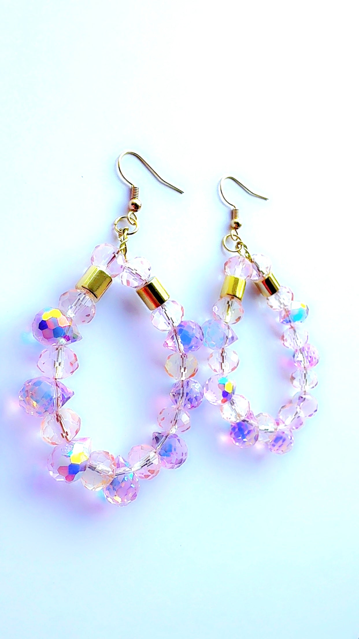 Lavender Gold Crystal Earrings