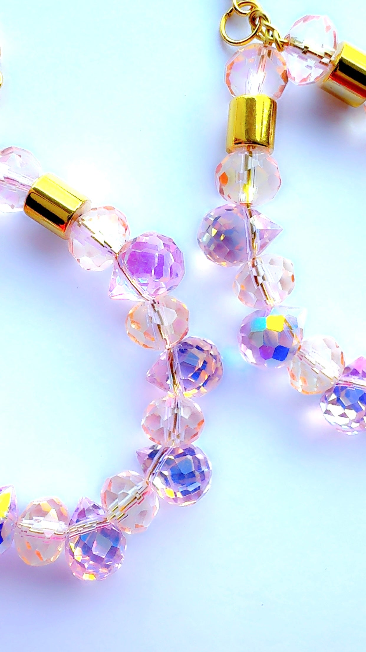 Lavender Gold Crystal Earrings