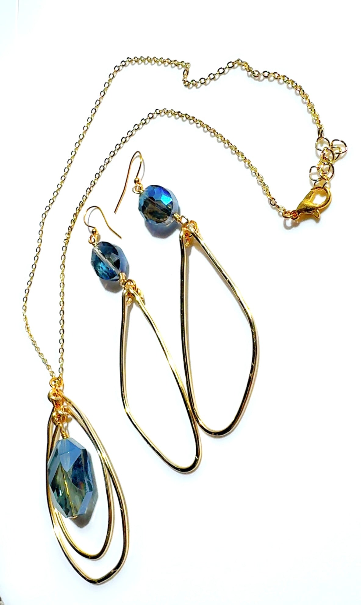 Sapphire Blue Ear and Neck Candy Set