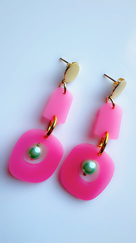 Bubble Pink and Mint Pearl Ear Candy
